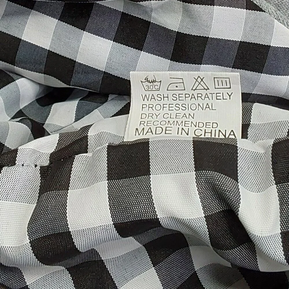 PET CARRIER SLING HAND-FREE REVERSIBLE HARNESS GRAY & GINGHAM PATTERN